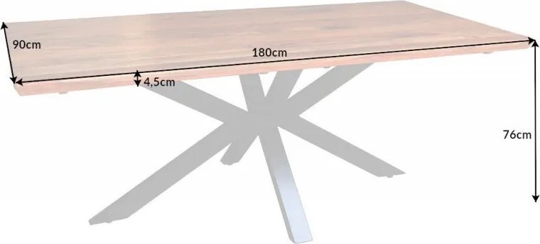 Masa design industrial Galaxie II 180cm Sheesham