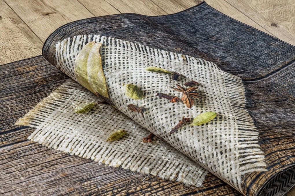 ANDRE 29040 covor lavabil Condimente, bucatarie, anti-alunecare - maro / bej