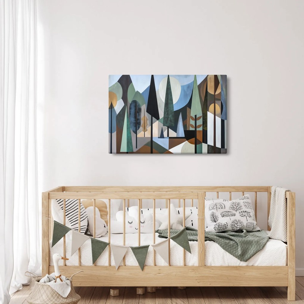 Tablou - Abstracție geometrică naturală II. (90x60 cm)