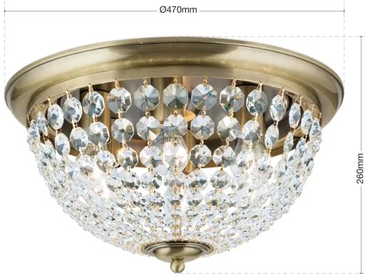 Plafonieră de cristal Orion DLU 1840/47 PLAFOND 6xE27/40W/230V d. 47 cm bronz
