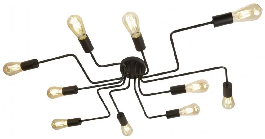 Lustra aplicata stil industrial Circuit 10L negru mat 99210-10BK SRT