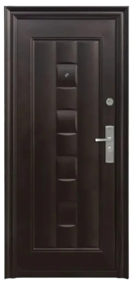 Usa metalica de exterior cu izolatie si vizor Novo Doors ND137 ,deschidere stanga dreapta, 1 yala, dimensiuni multiple,tabla 0.5/0.7 mm, balamale si