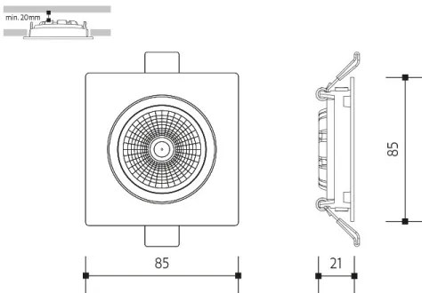 Corp de iluminat LED încastrat LED/6W/230V 4000K 8,5x8,5 cm alb