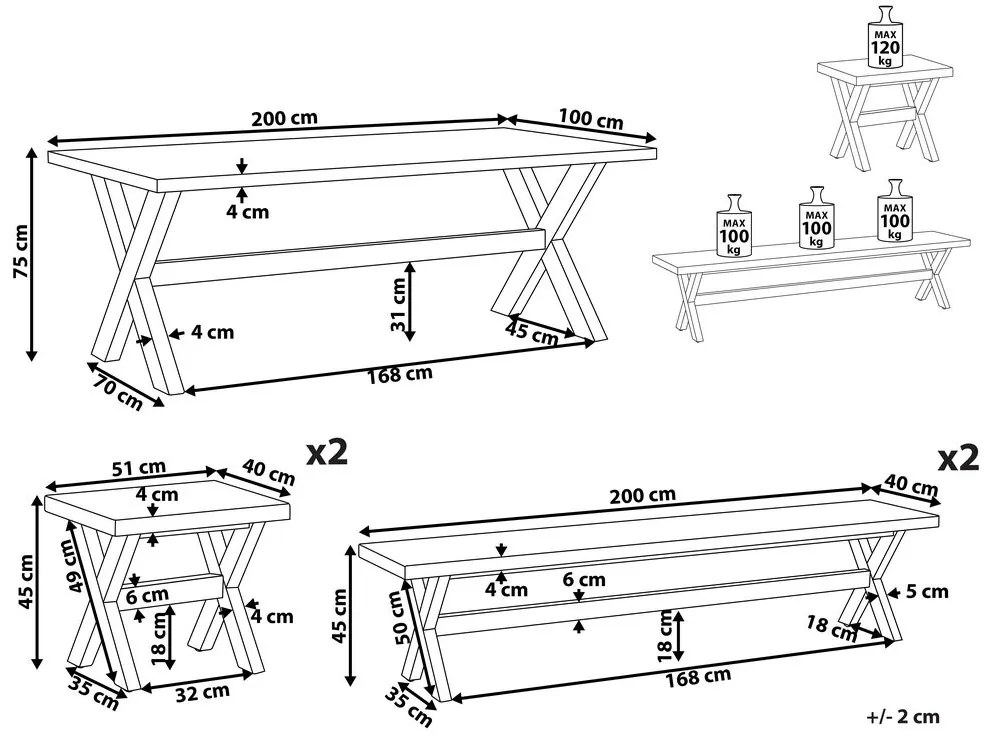 Set mobilier de grădină Olga (alb). 1081774