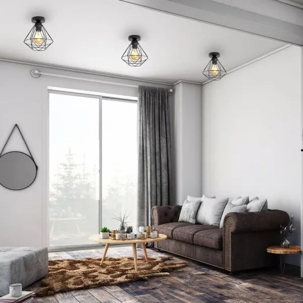 Plafonieră neagră pentru tavan 1xE27/40W/230V