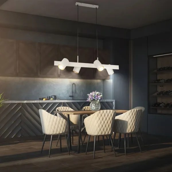 Briloner 4058044 - Candelabru suspendat pe cablu ERA 4xGU10/10W/230V, crem