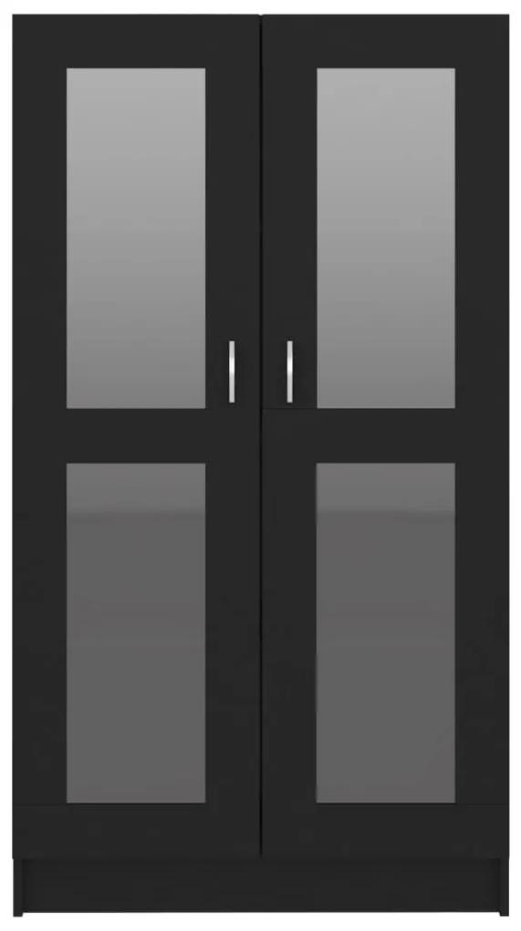 Dulap cu vitrina, negru, 82,5 x 30,5 x 150 cm, PAL 1, Negru, 82.5 x 30.5 x 150 cm
