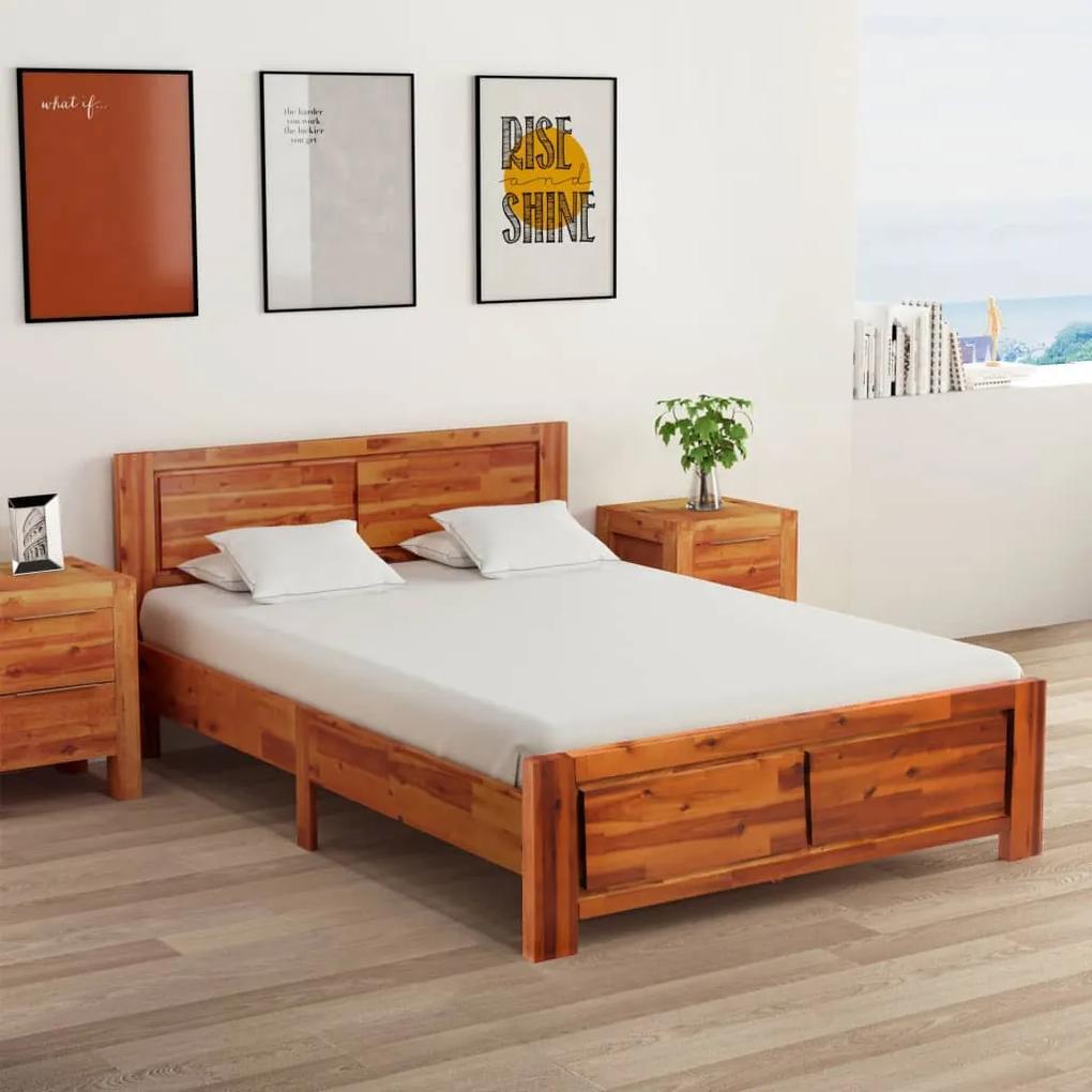 288317 vidaXL Cadru de pat, 120 x 200 cm, lemn masiv de acacia