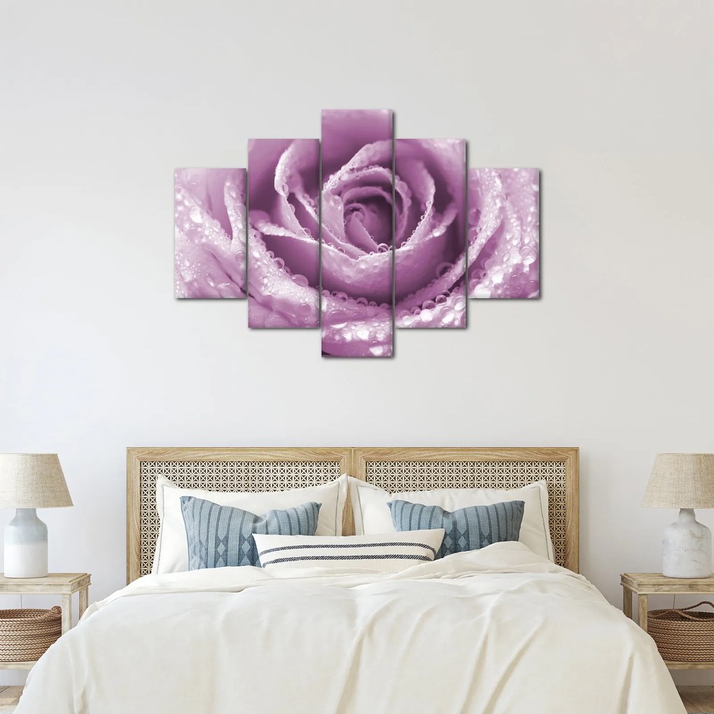 Tablou detaliu de floare de trandafir (150x105 cm)