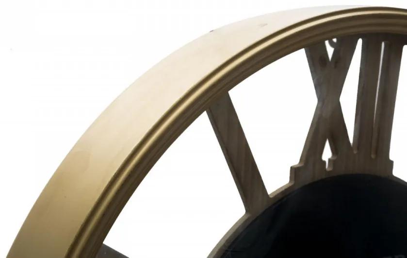 Ceas decorativ auriu/negru din metal si MDF, ∅ 60 cm, New Era Mauro Ferretti