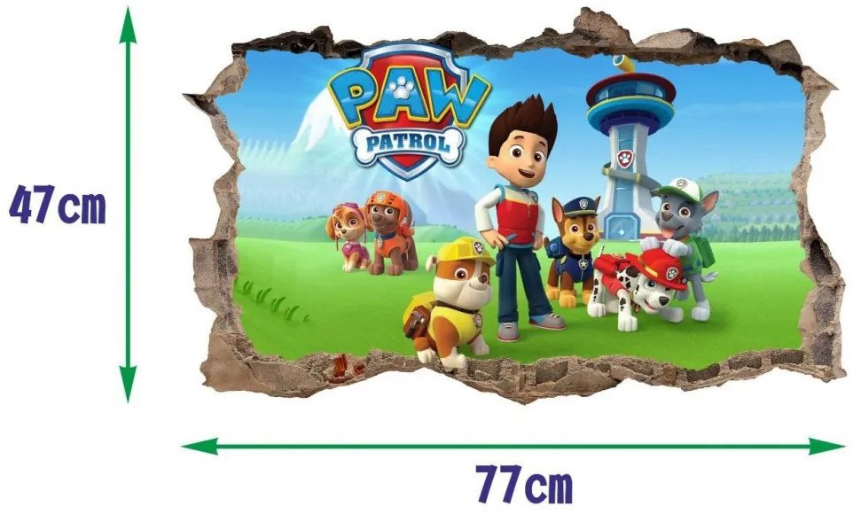 Autocolant de perete Paw Patrol 47x77cm