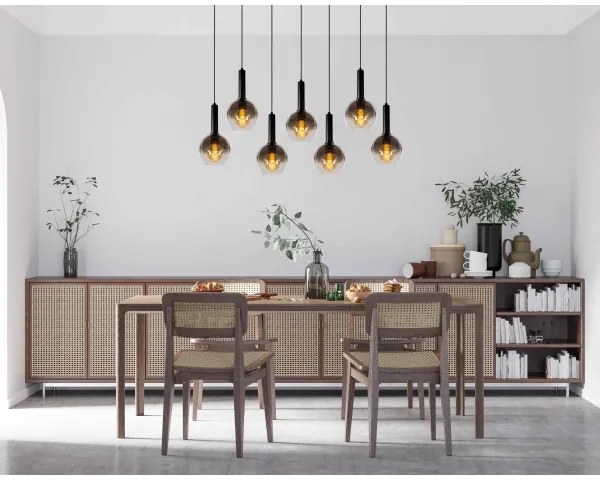 Lustră pe cablu Lucide 45402/07/30 MARIUS 7xE27/40W/230V negru