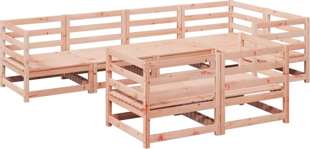 vidaXL Set canapele grădină, 7 piese, lemn masiv brad douglas