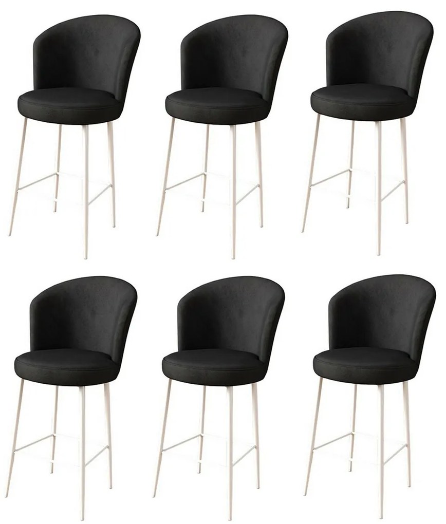 Set de scaune de bar Fora Black and White, 6 buc., 6 buc.