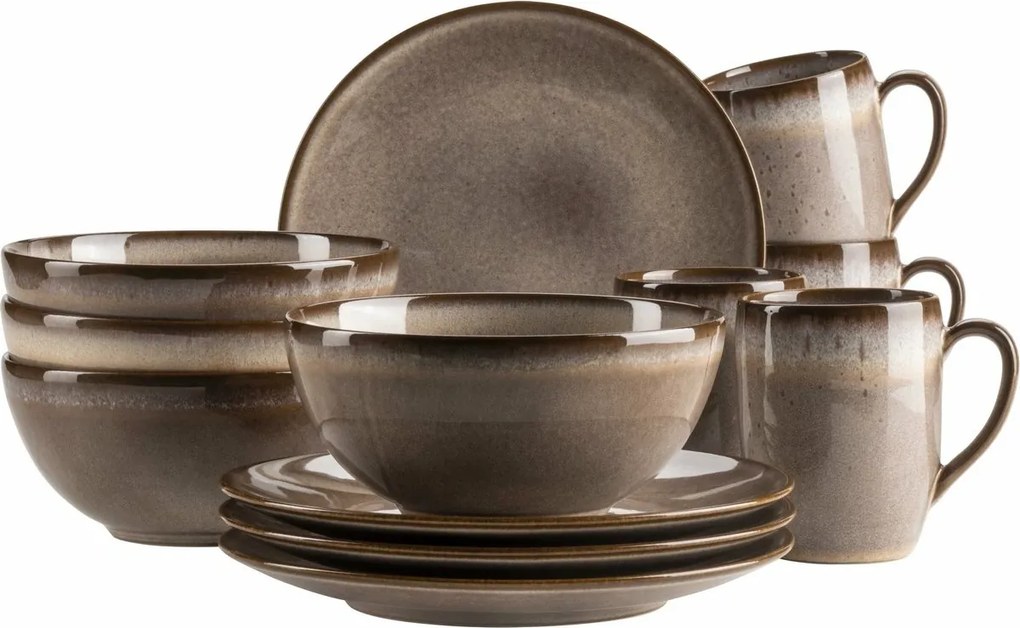 Mäser Set de vase pentru micul dejun 12 pieseSMOKY'S – maro