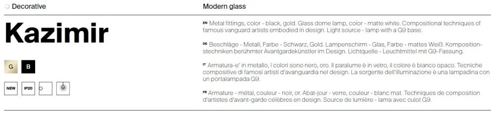 Aplica de perete design modern minimalist Kazimir auriu/alb