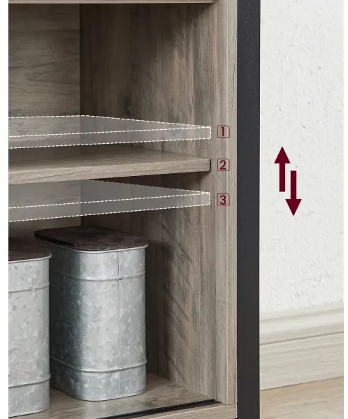 Comodă cu uși glisante FIRA taupe/negru