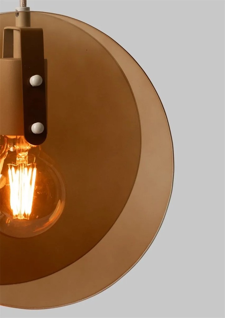 Pendul din metal sand si sticla chihlimbar Toledo