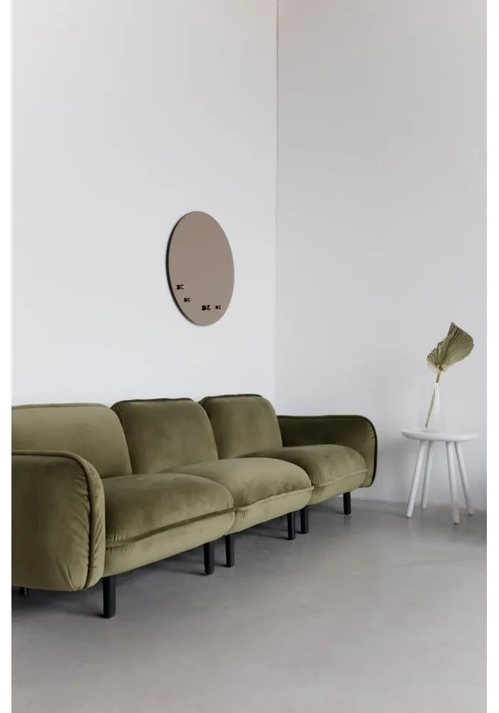 Canapea cu tapițerie din catifea EMKO Bean, albastru închis