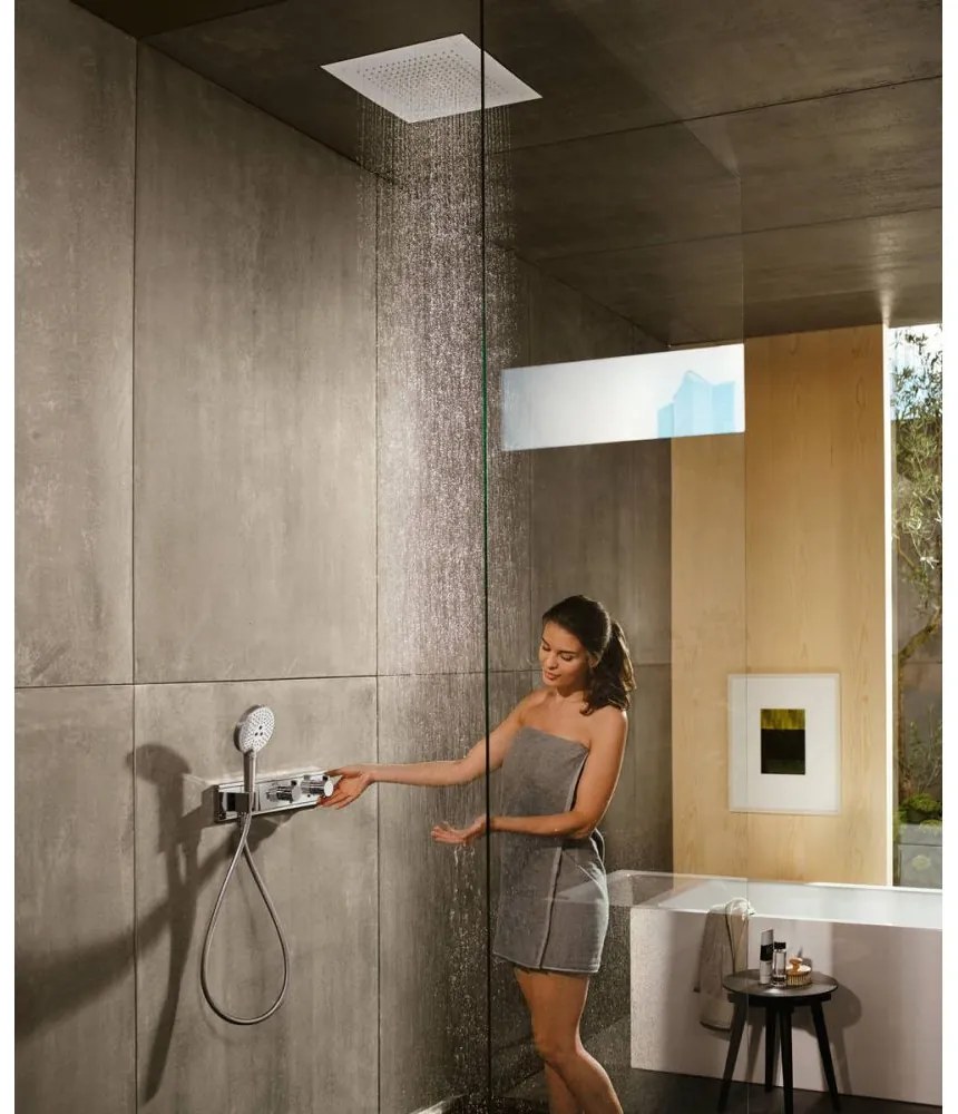 Baterie dus termostatata incastrata culoare crom Hansgrohe RainSelect 15355400 Crom lucios