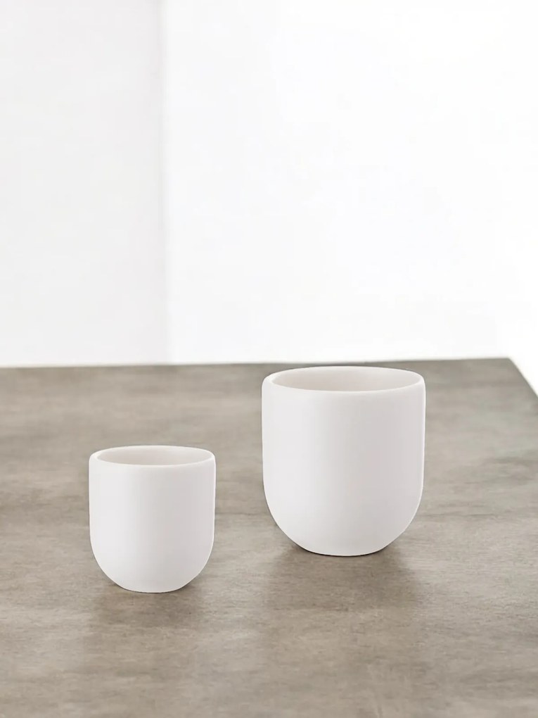 SET 2 PAHARE CAFEA NOVUM ALB MAT (1 PAHAR 150ML, 1 PAHAR 75ML)