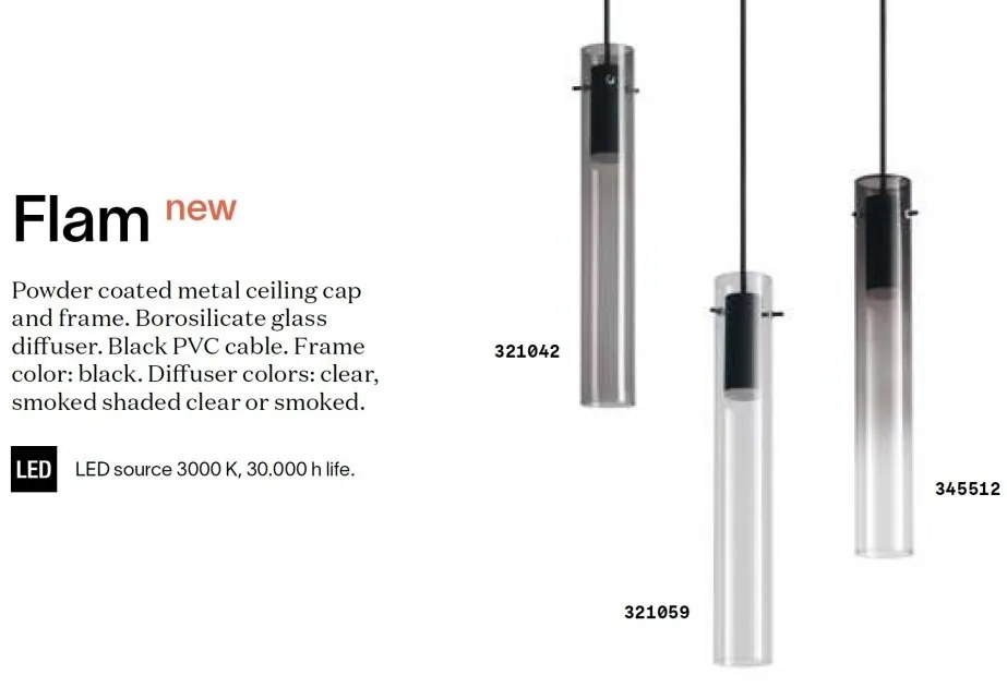 Pendul LED design minimalist Flam sp transparent