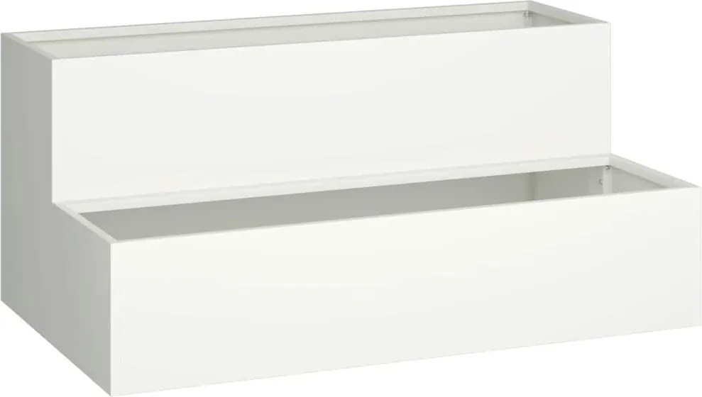 vidaXL Vază pentru Grădină Alb 100 x 60 x 45 cm Oțel laminat la rece