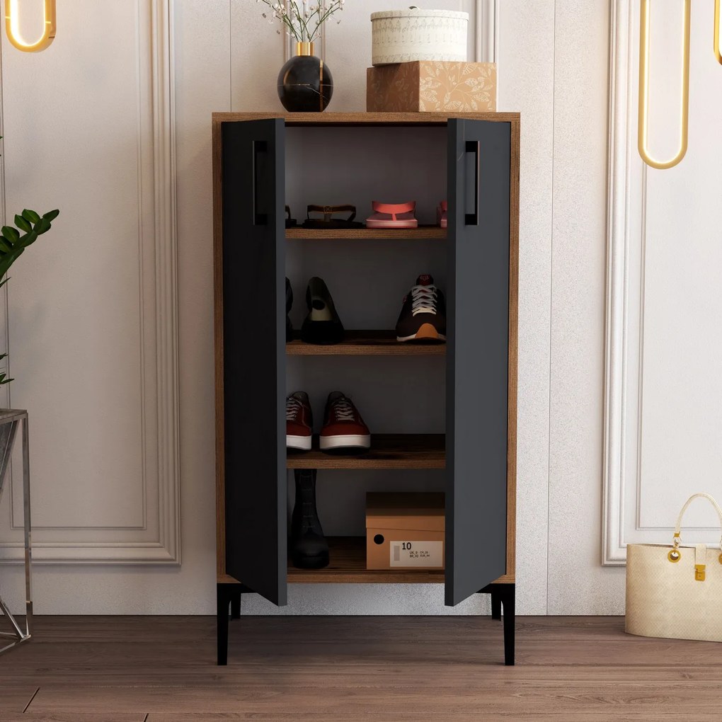 Dulap pentru pantofi Praga 1 (nuc + antracit). 1063288