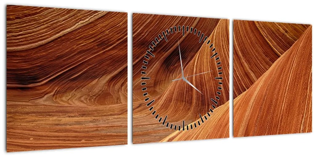 Tablou - Nisip roșu (cu ceas) (90x30 cm)