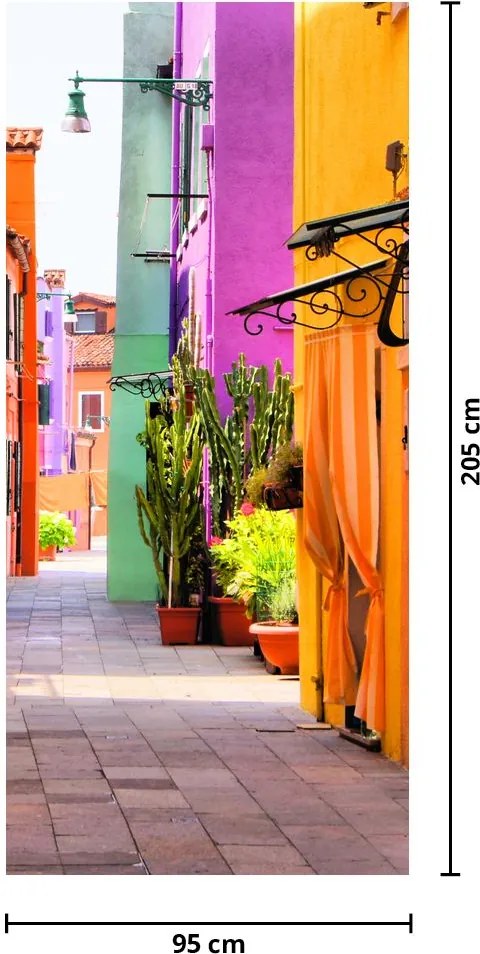 Fototapet pentru ușă - Staduță colorată italiană (95x205cm)