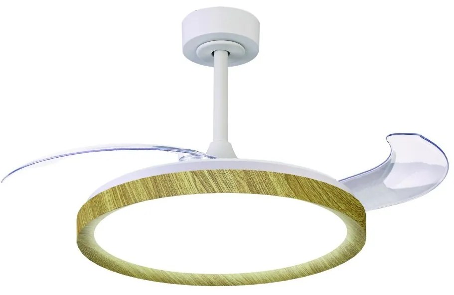 Lustra LED CCT cu ventilator si telecomanda MISTRAL aspect lemn MA-8827