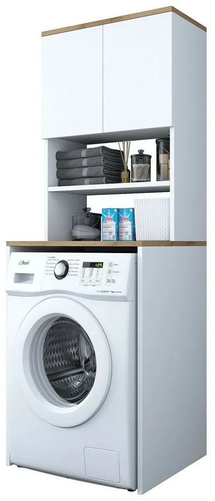 Dulap deasupra mașinii de spălat Karin White and Walnut