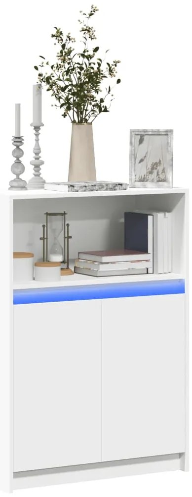 vidaXL Dulap cu LED, alb, 72x34x100 cm, lemn prelucrat