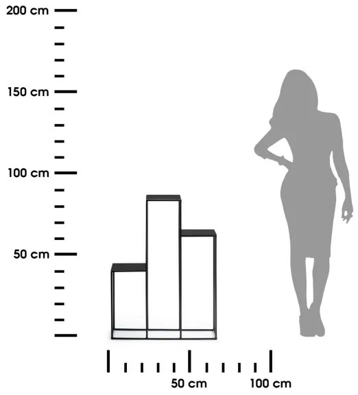 Suport de flori 80x60 cm negru