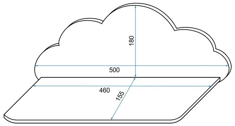 Rafturi de perete ROSE CLOUD 3buc Rea
