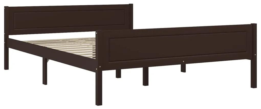 322119 vidaXL Cadru de pat, maro închis, 120x200 cm, lemn masiv de pin