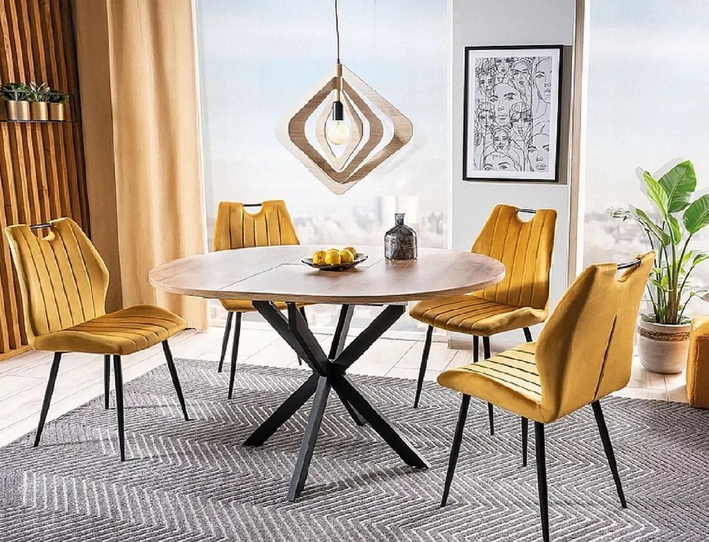 Masa extensibila de dining GASTON 100(135)X100 cm, decor stejar artisan