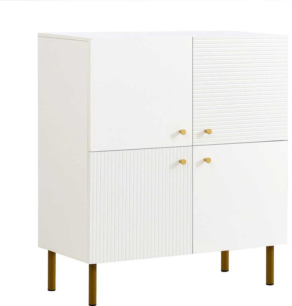 Bufet modern din MDF, spațiu de depozitare versatil pentru living, dormitor și hol, 80x36x90 cm, Alb