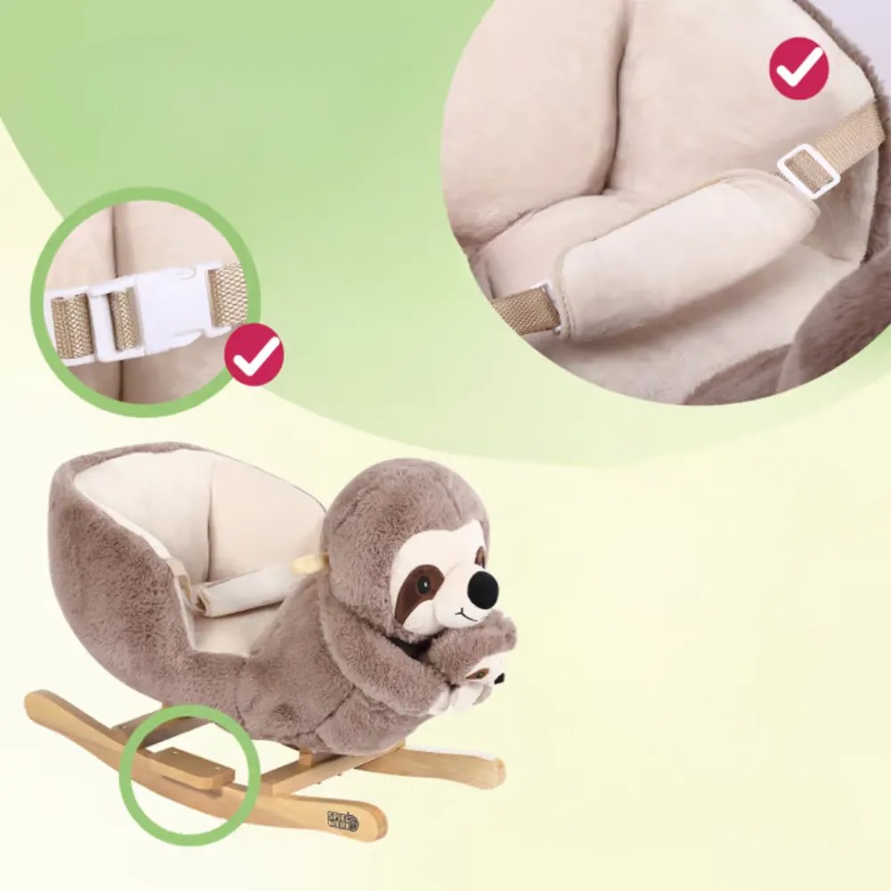 Balansoar leneș cu centură de siguranță, maro Spielwerk