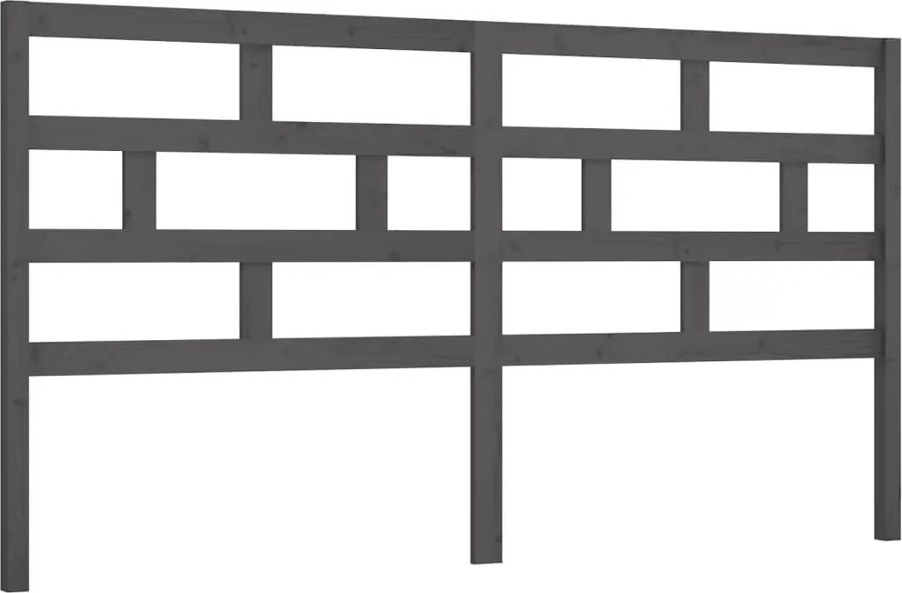 vidaXL Tăblie de pat, gri, 186x4x100 cm, lemn masiv de pin