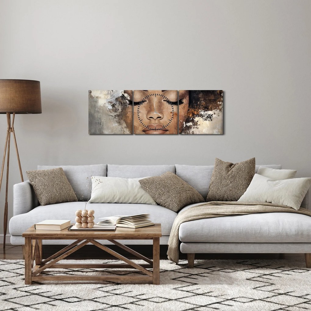 Tablou - Portret de femeie (cu ceas) (90x30 cm)