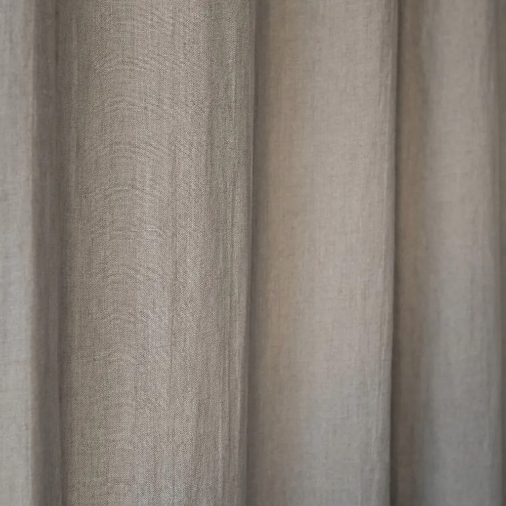 Draperie subțire cu bucle de prindere Linen Tales Daytime, 250 x 130 cm, bej