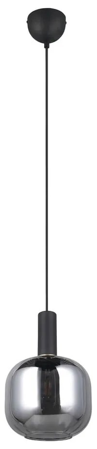 Lustră neagră cu abajur din sticlă ø 20 cm Diva – Trio