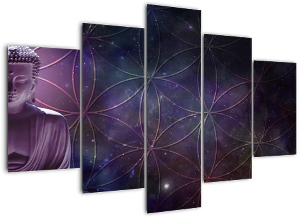 Tablou - Buddha cu florile vieții (150x105 cm)