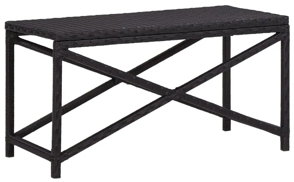 vidaXL Bancă de grădină, negru, 80 cm, poliratan