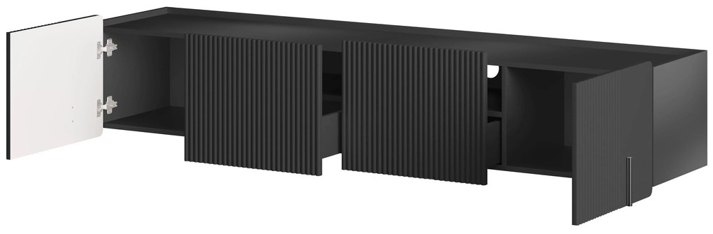 Comodă TV suspendată Malmi 200 cm - negru mat / negru