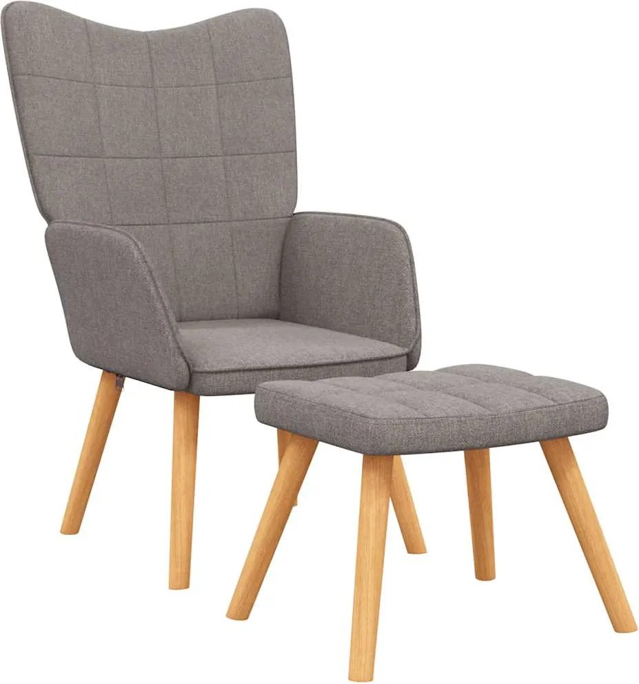 vidaXL Scaun de relaxare cu taburet,taupe, textil