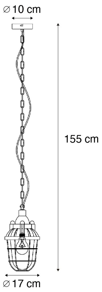 Lampă suspendată industrială neagră - Cabin