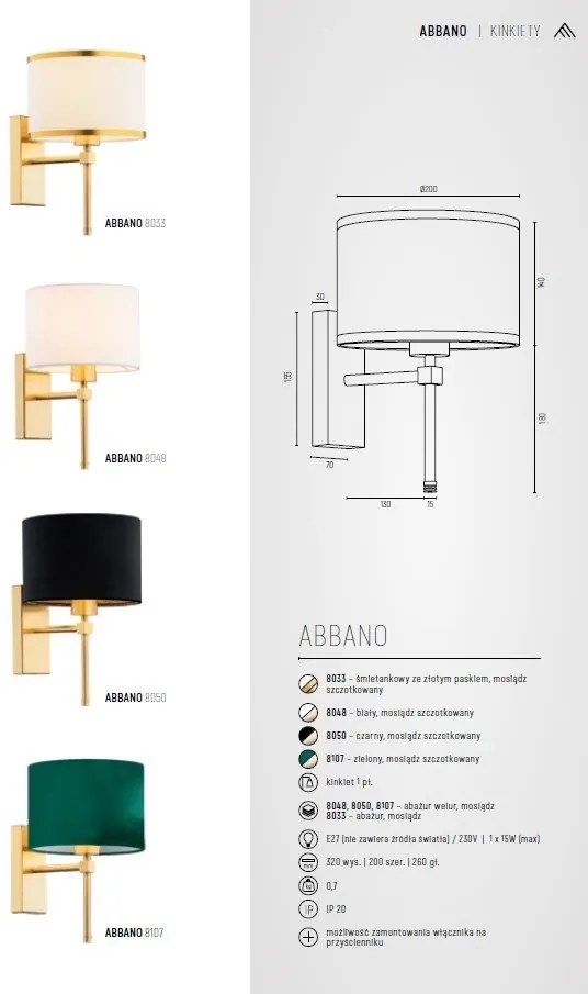 Aplica de perete eleganta Abbano verde