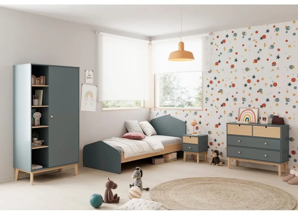 Comodă de copii verde prăfuit 100x81x40 cm Estefania – Marckeric